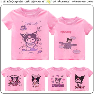 ÁO THUN UNISEX KUROMI Onegai My Melody PHÔNG HỒNG TAY NGẮN NAM NỮ TRẺ EM TRAI GÁI AOMIVN