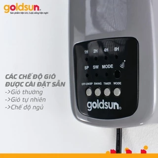 Quạt điện treo tường Goldsun GFA 6140 công suất 50W, 3 tốc độ gió làm mát, điều khiển từ xa tiện lợi, chính hãng