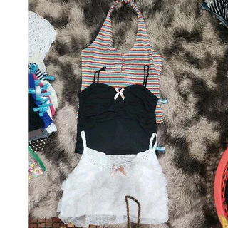 Áo phông,2 dây,3 lỗ ,croptop