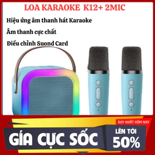 SALE -  Loa hát Karaoke K12 + tặng kèm 02 mic hát không dây âm thanh cực chất bảo hành 12 tháng - siêu rẻ