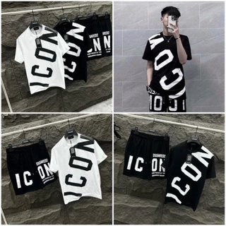 [aX] Bộ Nam ICON Chất Cotton Siêu Mát Hè 2024 - Bộ Cộc Nam ICON Chữ Chéo Siêu Đẹp Hot 2024