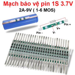 Mạch bảo vệ pin Lithium 1S 3.7V 2A-9A (1-6 MOS) có hàn kẽm sẵn ||