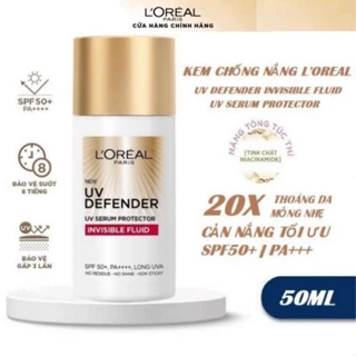 Kem chống nắng L'Oreal Paris UV Defender Serum x20 50ml SPF 50++ , Chống nắng siêu đỉnh , kiềm dầu , dành cho da dầu mụn