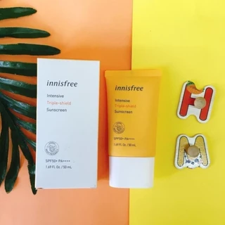 Kem chống nắng innisfree Intensive Triple Care Sunscreen SPF50+ chính hãng lâu trôi làm sáng da, kiềm dầu 50ml JP 4.0