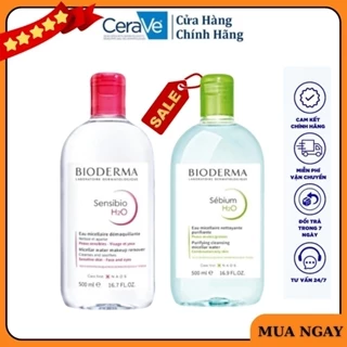 Nước Tẩy Trang Bioderma Chính Hãng Cho Da Dầu Mụn Và Da Nhạy Cảm 500ml