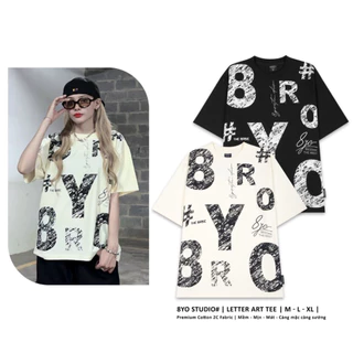 Áo Thun 8YO LETTER ART Tee Cotton Cao Cấp Local Brand Unisex Nam Nữ Oversize form rông 2024