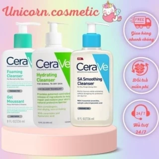 Sữa rửa mặt Cerave Foaming Cleanser, CeraVe Hydrating Cleanser, SA Cleanser cho mọi loại da ...