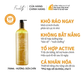 Gel tắm trắng enzyme dứa Freshity 750ml dưỡng sáng cho da ngăm đen chai lì lâu năm