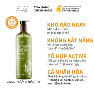 Gel tắm khổ qua Freshity 750ml dưỡng sáng,không gây khô da chứa hạnh nhân làm sach da chết cho làn da cơ thể đa vấn đề