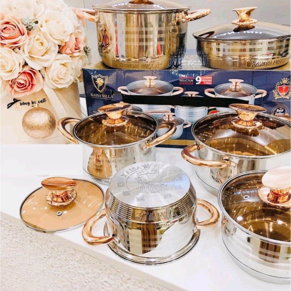 [FREESHIP] Bộ Nồi Đức Hoàng Gia Cao Cấp 6 Món 12 Chi Tiết Nâng Tầm Gian Bếp