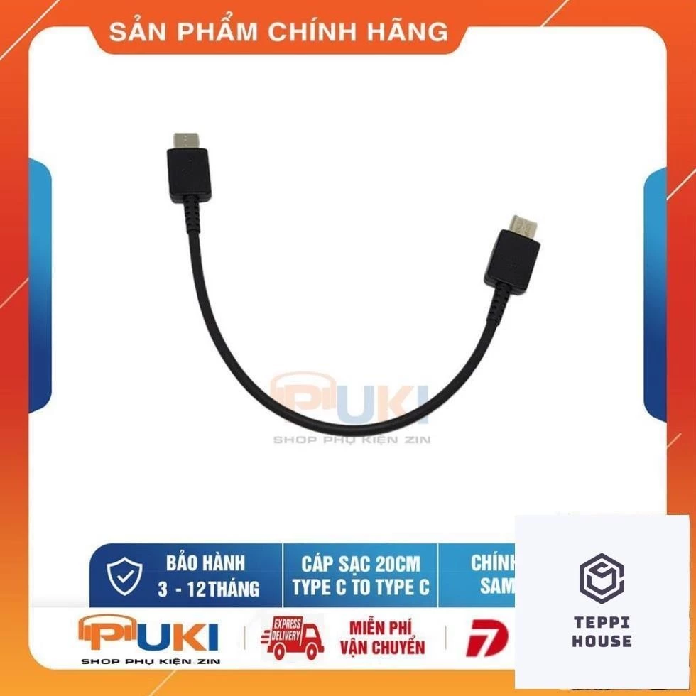 Cáp Sạc USB Type C To Type C Dài 20cm Sạc Nhanh Chính Hãng Samsung