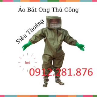 [Giá Sỉ] Bộ quần áo bắt ong rừng hàng may vải kaki 2 lớp tráng nhựa siêu an toàn SB19