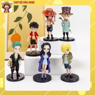 Mô Hình Nhân Vật One Piece, Bộ 6 Mô Hình Luffy, Zoro Cao 8cm, Trang Trí Decor, Bộ Sưu Tầm Nhận Vật Anime