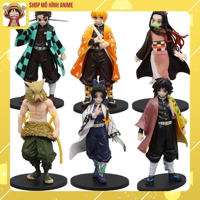 Mô Hình Thanh Gươm Diệt Quỷ , Tanjirou , Nezuko , Zenitsu , Inosuke , Giyuu - Figure Kimetsu No Yaiba, Cao 18-20cm