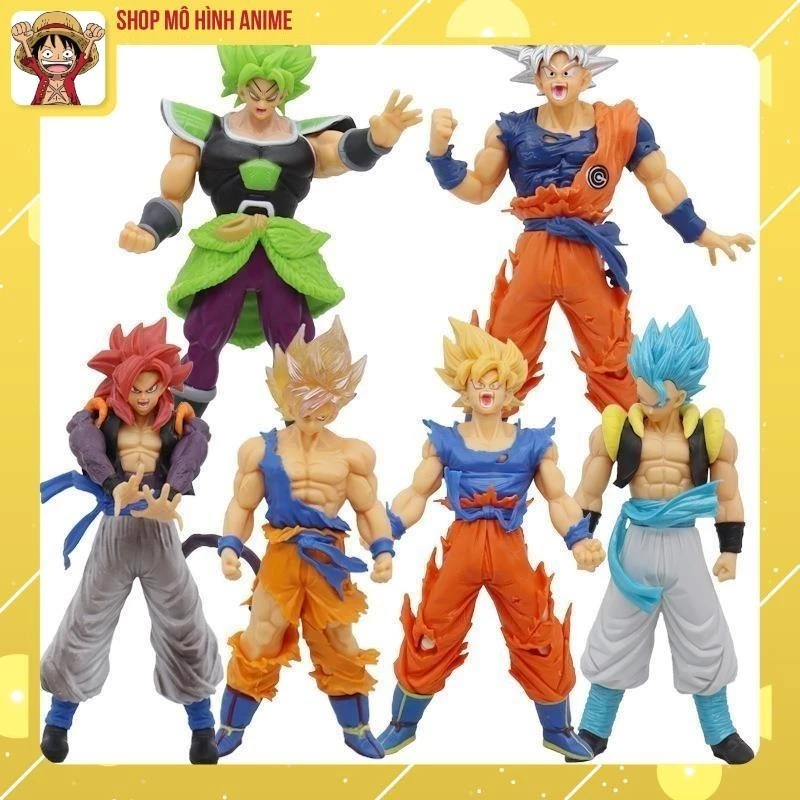 Mô Hình Dragon Ball Goku, Vegeta, Gogeta, Broly Trạng Thái Chiến Đấu, Cao 17cm Siêu Đẹp, Mô Hình Trang Trí, Bộ Sưu Tập