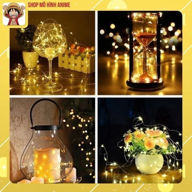 Dây Đèn Led  1m/2m Dùng Pin, Dây Led Fairylight Decor Phòng Kèm Pin Sẵn, Đủ Màu Sắc