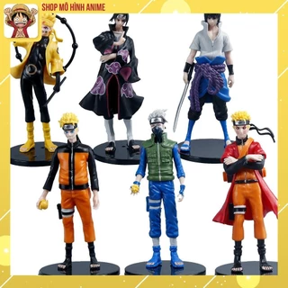 Mô Hình Naruto, Bộ 6 Mô Hình Naruto, Itachi, Sasuke, Kakashi, Cao 18cm, Mô Hình Decor Trang Trí, Bộ Sưu Tập Nhân Vật