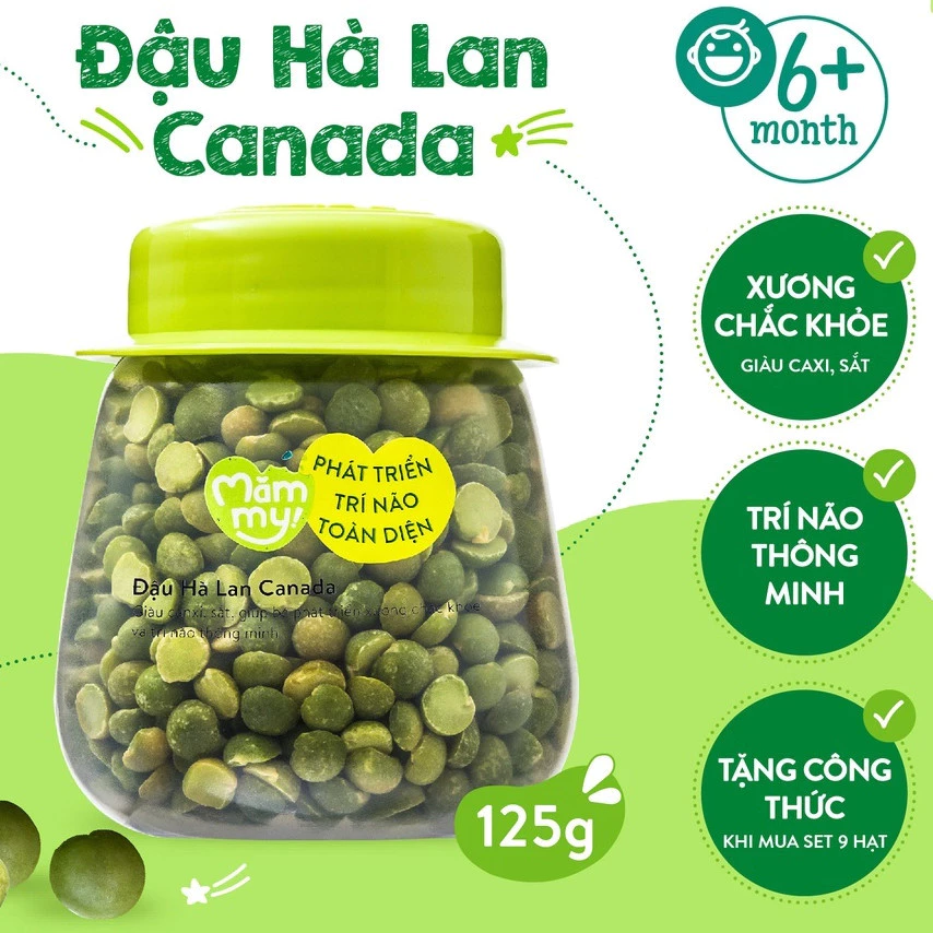 Đậu Hà Lan Hữu Cơ Mămmy Loại 1 - Dẻo sánh mịn cho bé ăn dặm hũ 130g