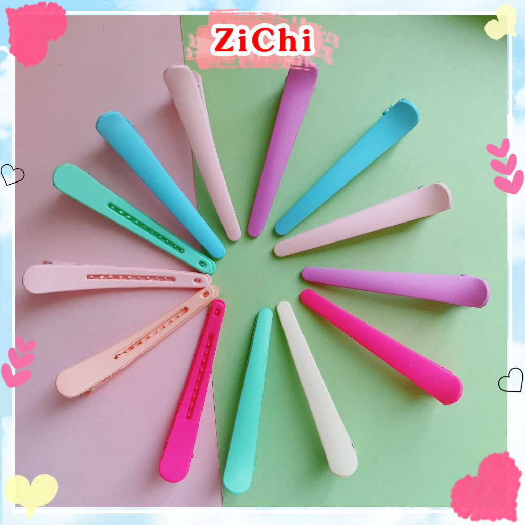 Kẹp tóc mái mỏ vịt màu pastel đơn giản phong cách hàn quốc ZICHI KM089