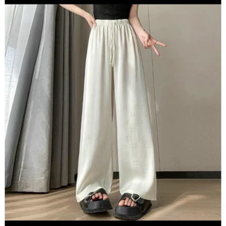 Quần lụa chất siêu đẹp form đứng thoáng mát thoải mái, Quần lụa minmin ống rộng.WOMEN's Clothing