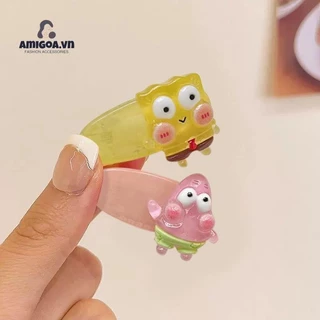 ✨✨Kẹp Tóc spongebob  Trong Suốt Hình Thú Hoạt Hình Dễ Thương Cho Nữ