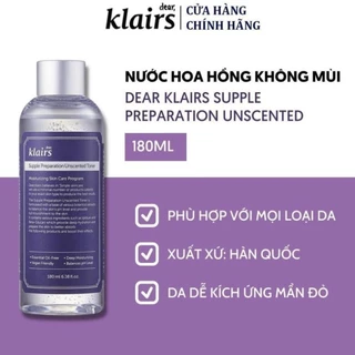 TQT TQT Toner dưỡng ẩm, Nước cân bằng da Klairs 180ml không mùi, dưỡng ẩm tức thì – Nước hoa hồng dưỡng ẩm