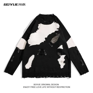 Áo len nam nữ unisex ráci hoạ tiết độc đáo, sweater unisex form rộng cá tính phong cách Boy phố Hàn Quốc 7836