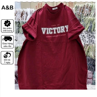 Áo phông thun 3158 nữ nam form rộng dấu quần MEMO chất liệu cotton khô thoáng mát in chữ VICTORY 3158 LOẠI 1