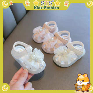 (Hàng đẹp) Dép tập đi bé gái nơ gấu siêu xᶖnh dễ thương STS Kids