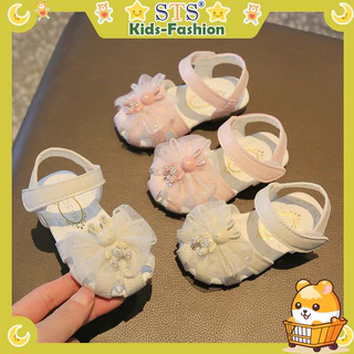 (Hàng đẹp) Giày tập đi Sandal cho bé gái nơ thỏ siêu nhẹ đế mềm chống trượt STS Kids