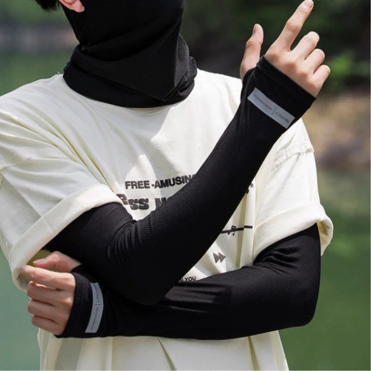 Bao tay chống nắng PLSHARK - Găng chống nắng chống tia UV đạt chuẩn UPF50 chất vải sợi Polyester co dãn mát lạnh