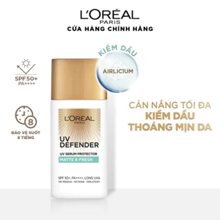 Kem chống nắng x20 thoáng da mỏng nhẹ L’Oreal Paris UV Defender Serum 50ml SPF50++ vạch đỏ dành cho mọi loại da HOT New