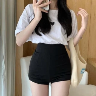 Quần Short Idol Ôm Body TOTOSA  Hack Dáng Cạp Lưng Cao Chất Cotton Đẹp Khóa Sau