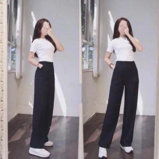 Quần Ống Rộng Nữ Kiểu Dáng Culottes, Quần Tây Dáng Dài TOTOSA Eo Thon Tôn Dáng_TT20