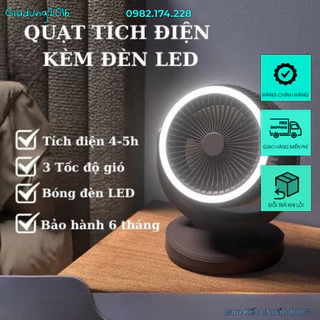 [Hàng Loại 1] Quạt Mini Tích Điện Nineshield KB- QD01 Để Bàn Tích Hợp Đèn Ngủ Cao Cấp, Pin 6000mAh (Tuyển Sỉ)