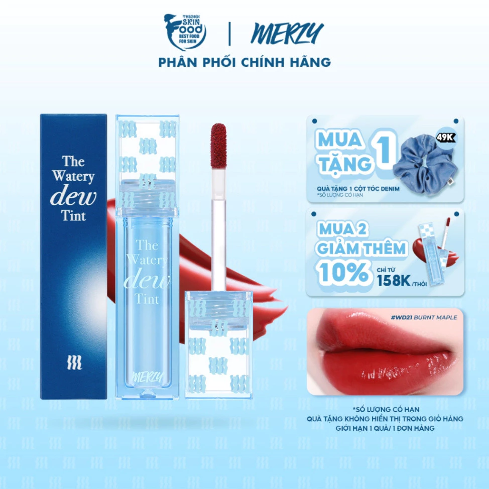 [New - Season 4] Son Tint Bóng Dạng Thạch, Lâu Trôi Cho Đôi Môi Ẩm Mịn Hàn Quốc Merzy The Watery Dew Tint 4g nana