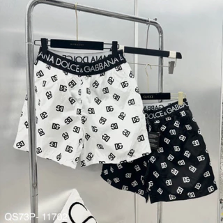 Quần short gió nam Dolce in hoạ tiết vân DG monogram cạp chun dệt chữ túi sau hot 2024