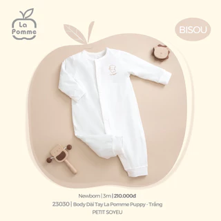 La Pomme - Body Dài Tay La Pomme Puppy NB 0M 3M ZL182A