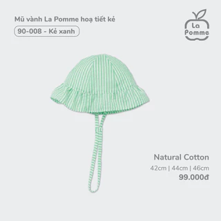 La Pomme - Mũ vành La Pomme hoạ tiết kẻ - 42 cm 44CM 46CM 48CM- SS24.T2A ZL356A