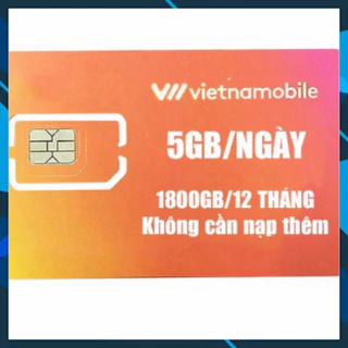[Sim dùng 12 tháng] Sim Vietnamobile data 4G vào mạng 1 năm không cần nạp tiền 5GB/Ngày - 150 GB/tháng giá rẻ - hàng chí