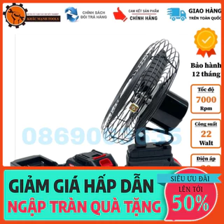 đang giảm giá -  KM quạt chạy pin Makita 8 inch, quạt tích điện sài chung pin Makita 14,4v - 21v