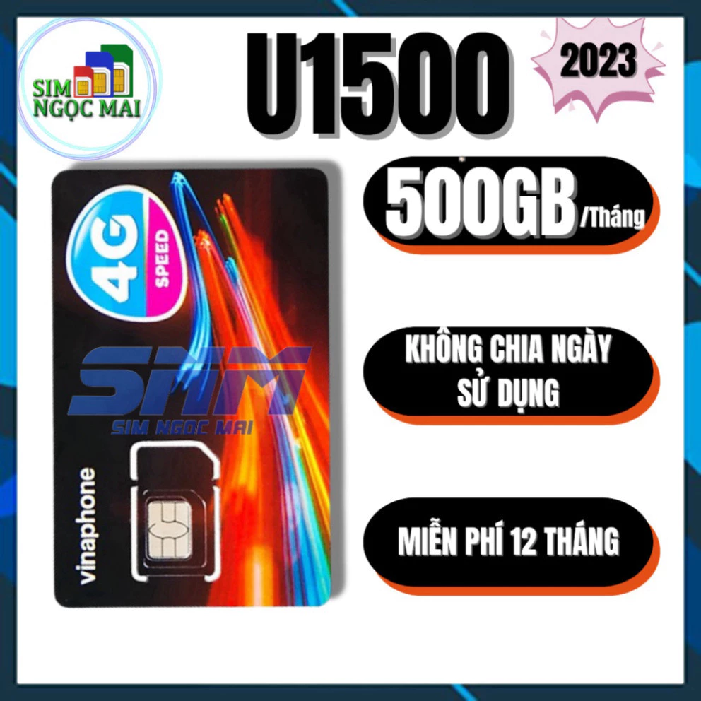 Sim 4G Vinaphone VD149 , 12D159V - D500 - 12WIN60P - U1500 - Miễn Phí 500Gb - Trọn Gói 12 Tháng - Sim Ngọc Mai - hàng ch