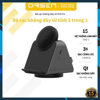 Đế Sạc Không Dây Orson W8 3 Trong 1 15W Có Nam Châm Chữ C Cho Đồng Hồ Thông Minh - hàng chính hãng