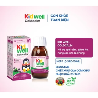 Kid Well ColdCalm - Siro hỗ trợ ho cảm & tăng cường sức đề kháng, hỗ trợ giảm hắt hơi sổ mũi nghẹt mũi an toàn- Lọ 120ml