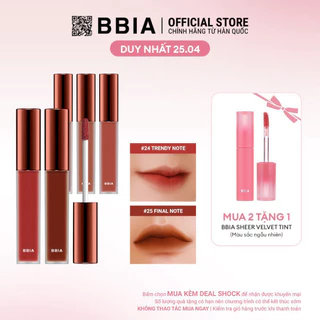 Son Kem Lì Bbia Last Velvet Lip Tint Version 5 (5 màu) 5g Bbia Official Store