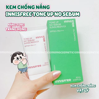 Kem chống nắng innisfree nâng tone trắng da kiềm dầu 50ml Hàn Quốc mẫu mới ⭐