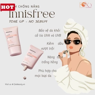 Auth- Mẫu mới- Kem chống nắng trắng da dưỡng ẩm innisfree kiềm dầu tốt 50ml Hàn Quốc