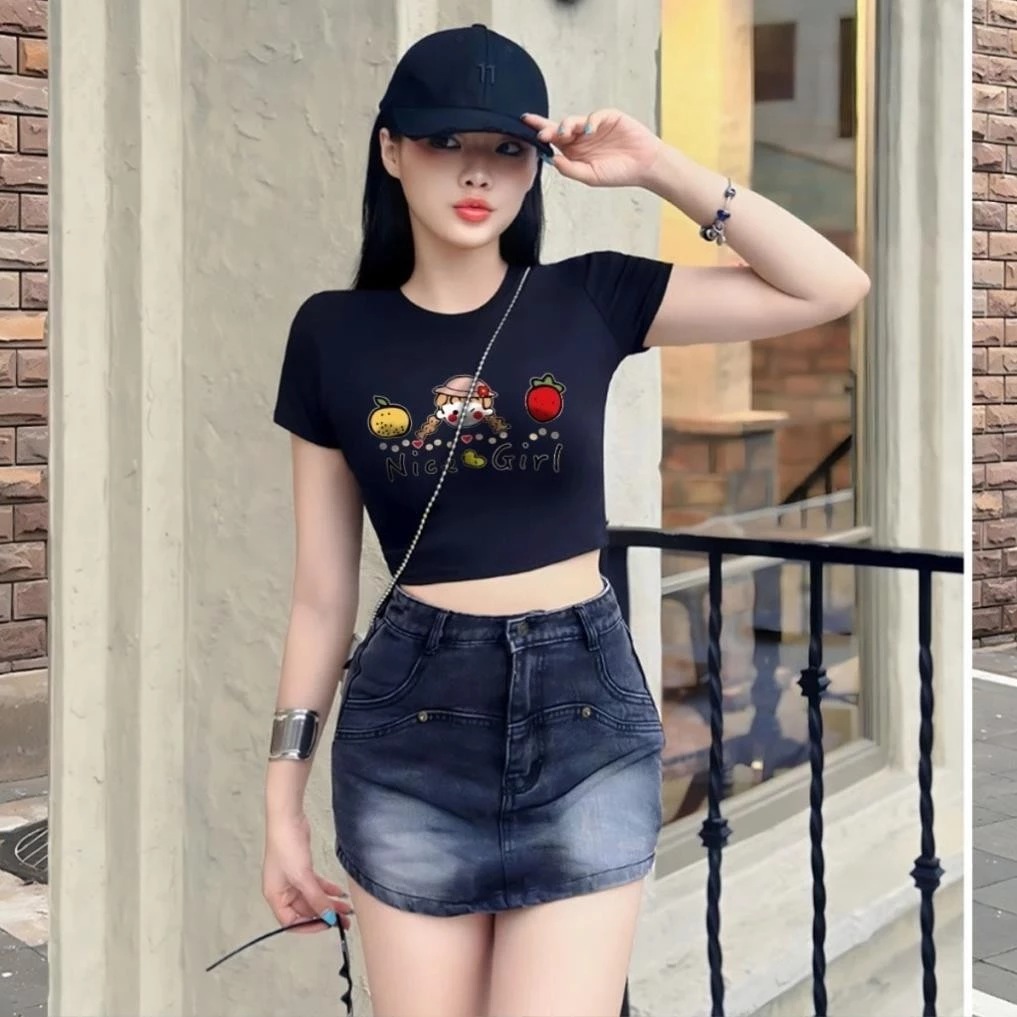 Áo Croptop Tay Ngắn  In Hình Nice Girl A51042 PIS