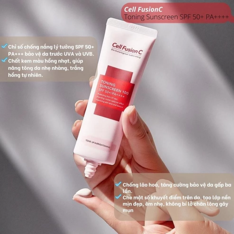 Kem Chống Nắng Cell Fusion C Nâng Tông Cho Mọi Loại Da Toning Sunscreen 100 SPF50+ PA +++ Hàn Quốc chính hãng new