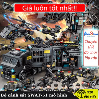 [920 CHI TIẾT] Đồ chơi lắp ráp City SWAT Đặc nhiệm 51 in 1 mô hình Xe Robot và Máy Bay AT8577 TOYSHOP Smart Toy